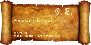 Voszka Rózsa névjegykártya
