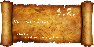 Voszka Rózsa névjegykártya